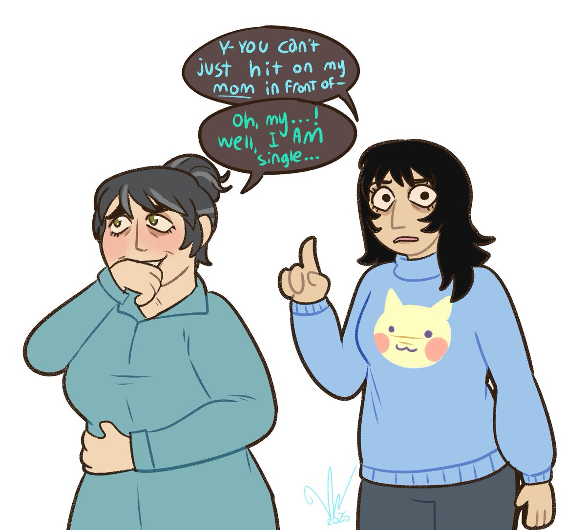 Victoriaaagh's tweet image. an anon on tumblr asked to seduce anya's mom, so i promptly drew this. sure, irina is a wonderful woman AND she's single!