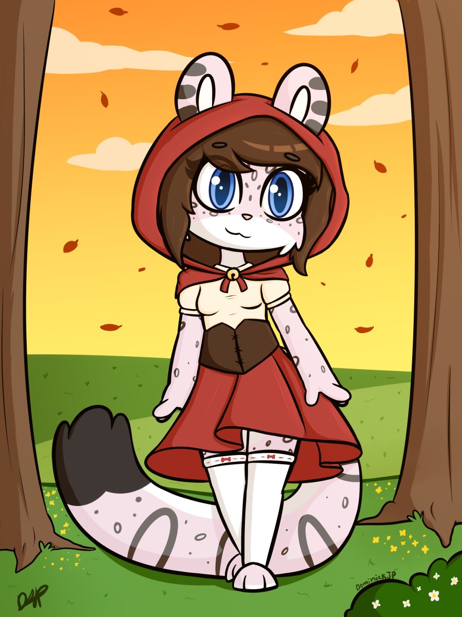 Un dibujo para estas fechas de halloween 
tome inspiración en un video de hornet vestida de caperucita roja