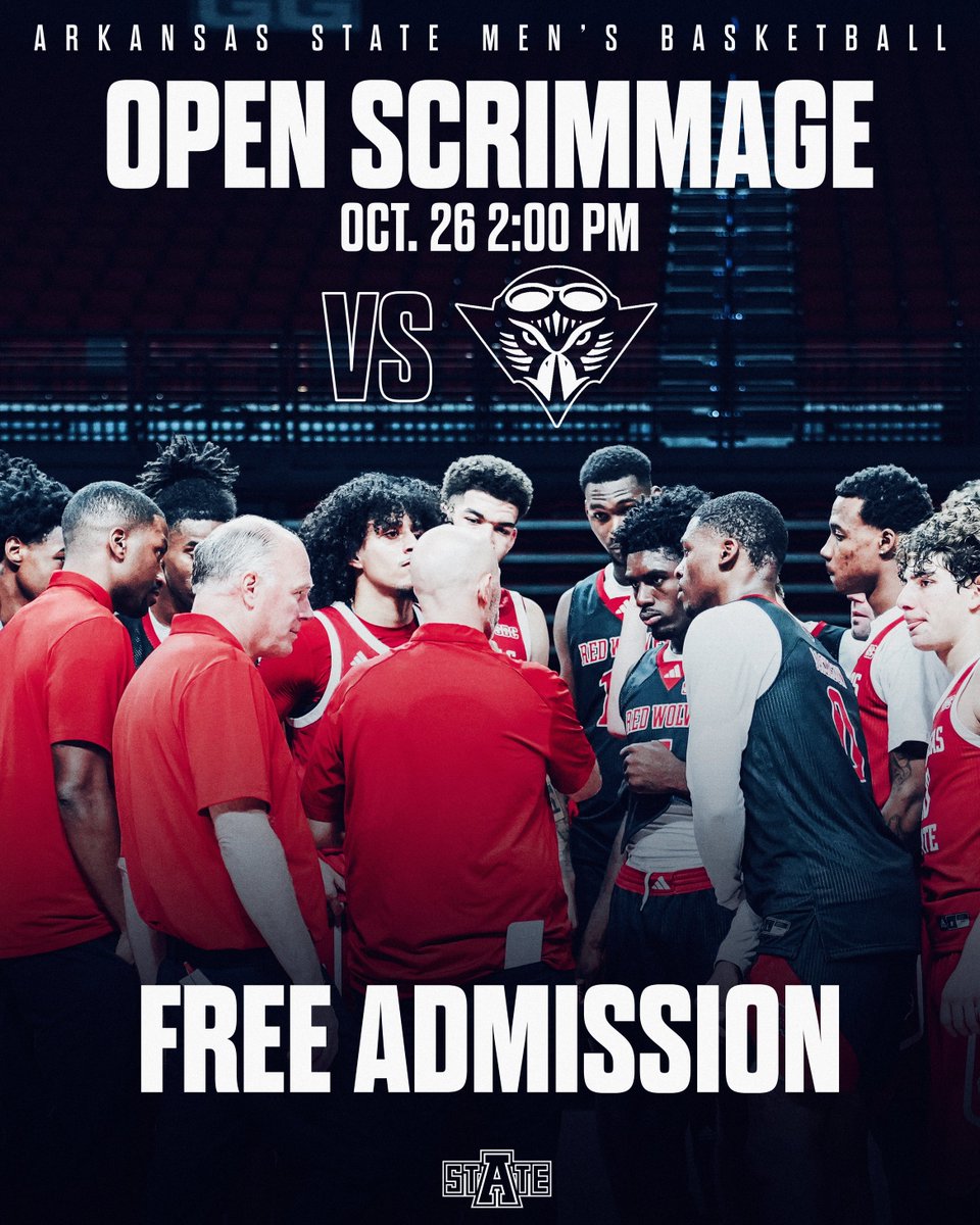 AStateMB's tweet image. One more chance to come out and watch the Red Wolves before the campaign begins!
🔗astateredwolves.com/news/2025/10/2…
#WolvesUp