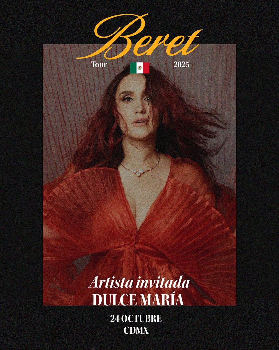 intenseedm's tweet photo. 🎙️l @DulceMaria será la invitada de honor en el show de @JavierBeret en CDMX este 24 de octubre.
Los fans anhelan esta presentación inédita de “Ojalá”, el hit que ya suma más de 3M de views en YouTube.
¿Listos para verla brillar sobre el escenario otra vez? https://t.co/tijGZZGJLO
