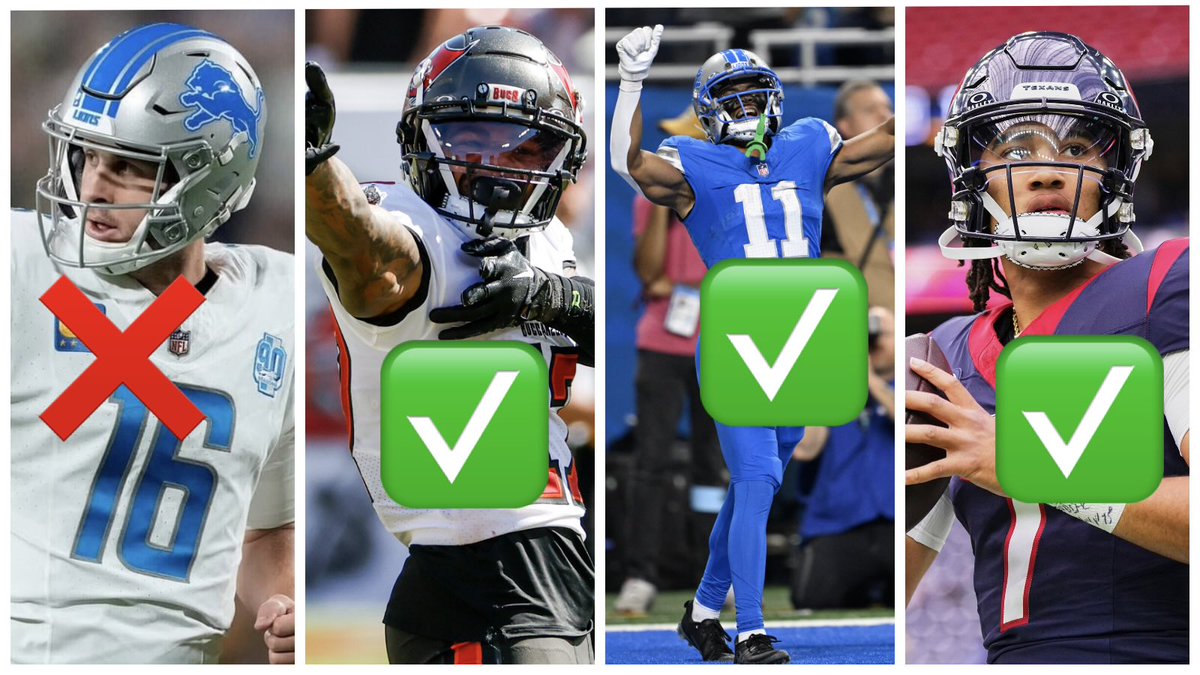 FREE VIP TO A RANDOM LIKE ❤️

WE MISS THE SWEEP BY 1 DROPPING THE FREE PLAY 😕 BUT VIP WENT CRAZY FOR MNF 

❌ J. Goff [ DET ] o 32.5 PassAtt 
✅ S. Shepard [ TB ] Rec Ladder
 🪜3+ recs ( -124 )
🪜 4+ recs ( +194 )
🪜 5+ recs ( +500 )
✅ K Raymond [ DET ] o 5.5 RecYrds 
✅ J Goff