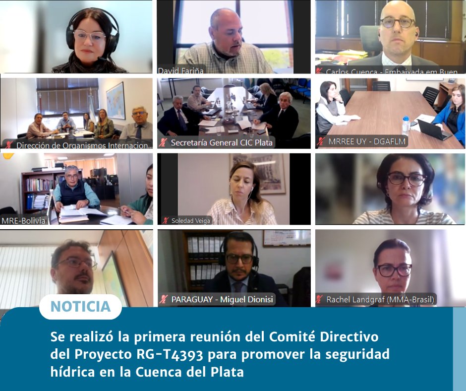 📣Representantes de los cinco países de la Cuenca del Plata, del Banco Interamericano de Desarrollo y el coordinador técnico de la iniciativa participaron en la primera reunión del proyecto para fortalecer la GIRH en la Cuenca del Plata. 

📌Más info: bit.ly/Primera_Reunio…
