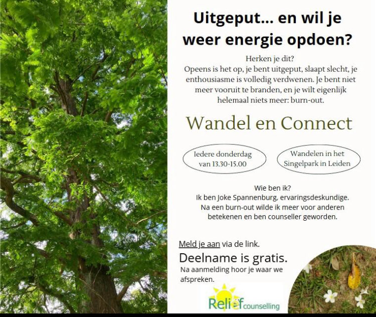 JokeSpannenburg's tweet photo. Misschien houd je niet van wandelen, maar wil je wel praten.
Of je houdt wel van wandelen, maar niet met een groep.
Dan ben je welkom bij mijn Counselling-praktijk: https://t.co/cAm0glQIoM https://t.co/HzTiuBSU8K