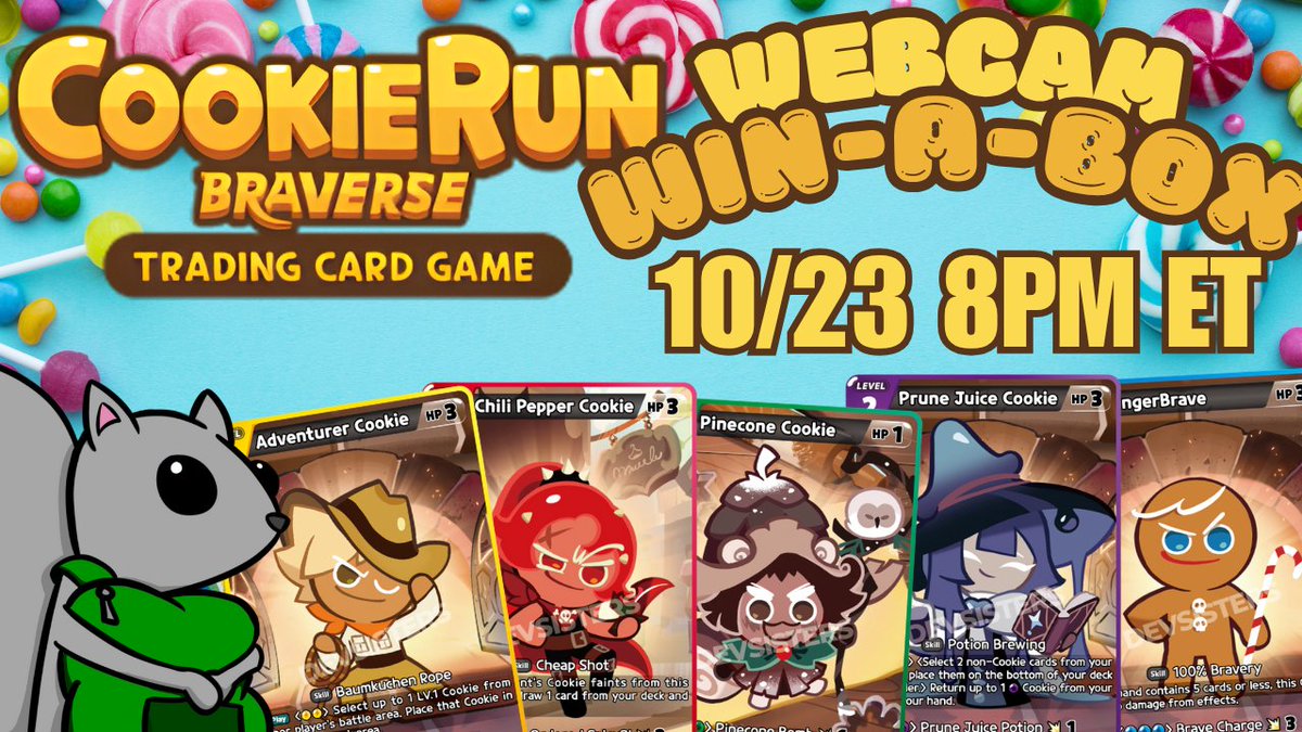 hey guys wanted to advertise my (eventually weekly) win-a-box webcam, where top prizing will be given a box of "age of heroes and kingdoms" bestcoastpairings.com/eve...even if you cant make it to play i will be streaming the event for a fun community time <a href="/CRBraverseEN/">CookieRun: Braverse TCG (EN)</a> 
#CookieRunBraverse