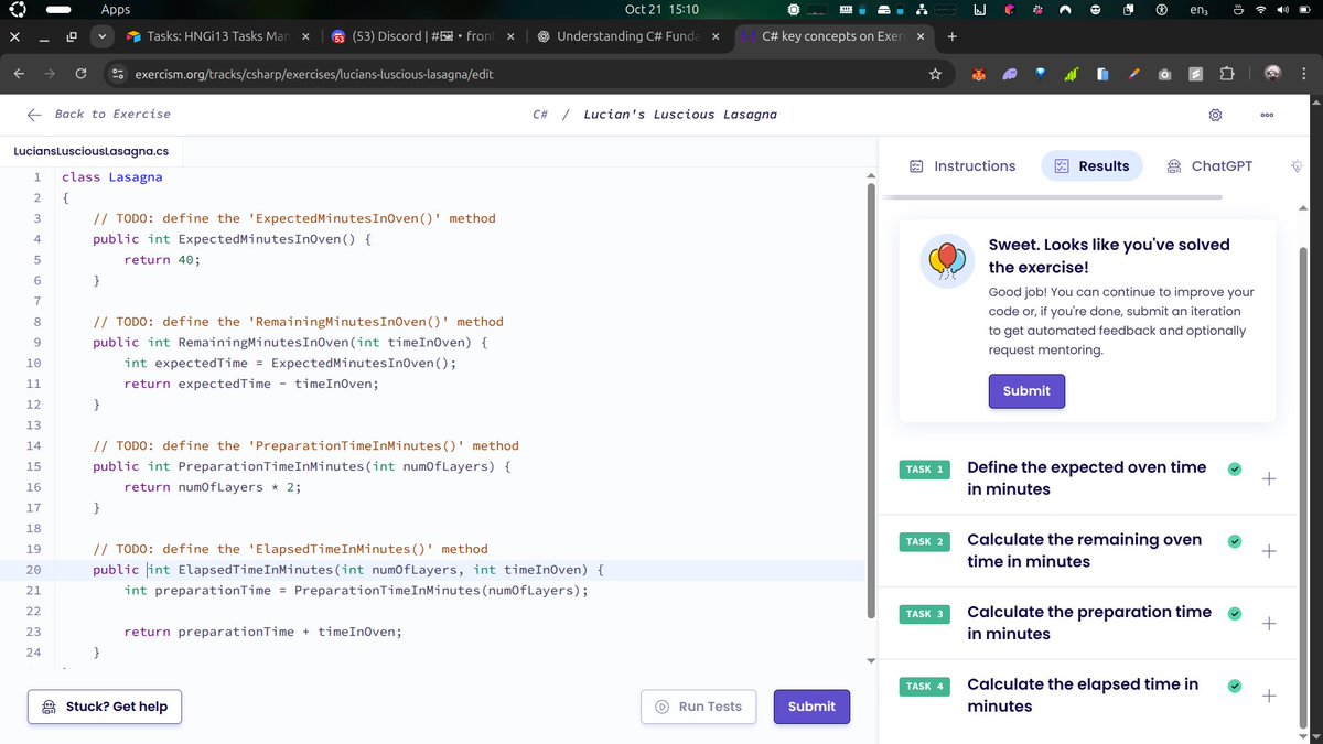 Lansa_18's tweet image. From learning about classes and objects, to understanding value and reference types as well as knowing more about custom types, taking it one step at a time on the c# journey.
Solving exercises on @exercism_io to solidify all the concepts I’ve learnt so far.
#csharpdev