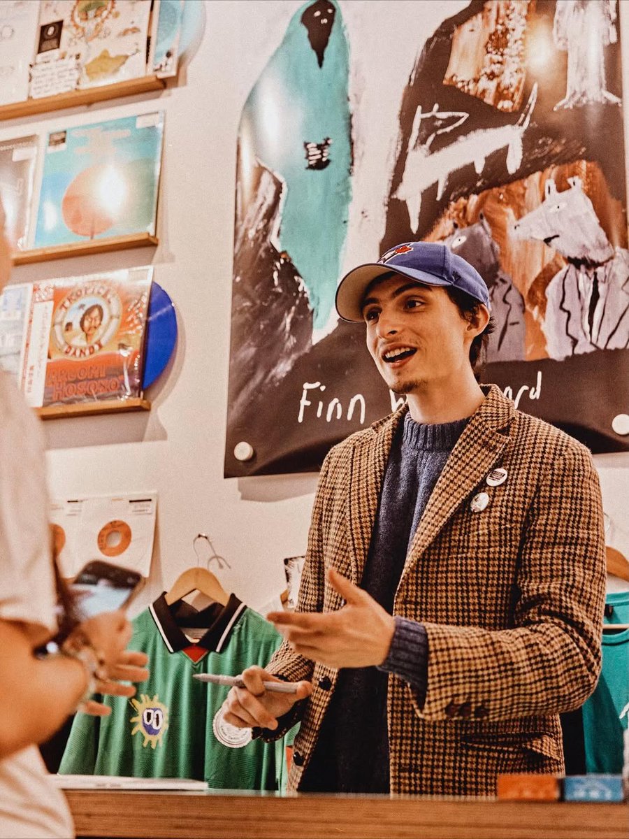 Finn Wolfhard at Stranger Than Paradise Records in London this