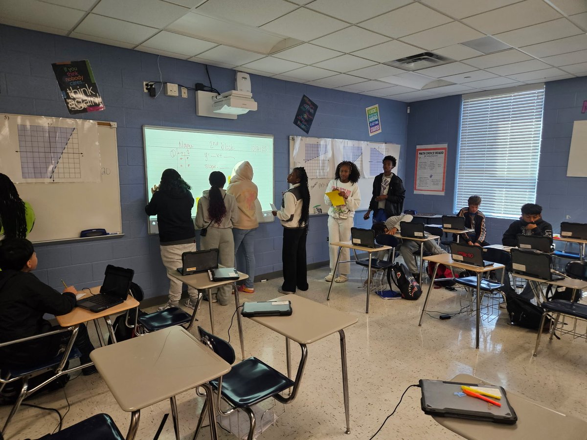 CheredaD_Math's tweet image. Mrs. Ulve’s class at SHS learn to write linear equations from graphs. @DCSeNews