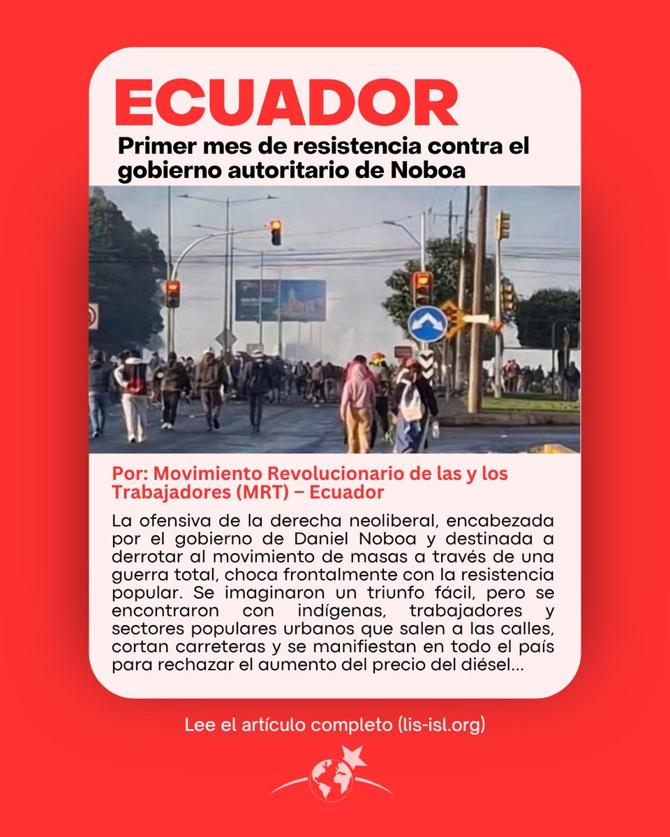 #Ecuador / Primer mes de resistencia contra el gobierno autoritario de Noboa 
lis-isl.org/es/2025/10/ecu…