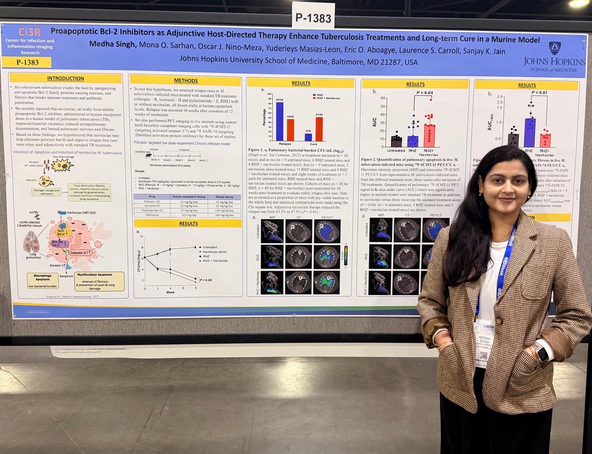 Shoutout to <a href="/XueyiChen/">Xue Chen</a> and <a href="/MedhaSingh_18/">Medha Singh</a> for presenting their #TBResearch at the #IDWeek2025! One’s sharing insights via oral presentation, the other with a poster session🦠👏 Huge congrats to both on receiving the travel award!