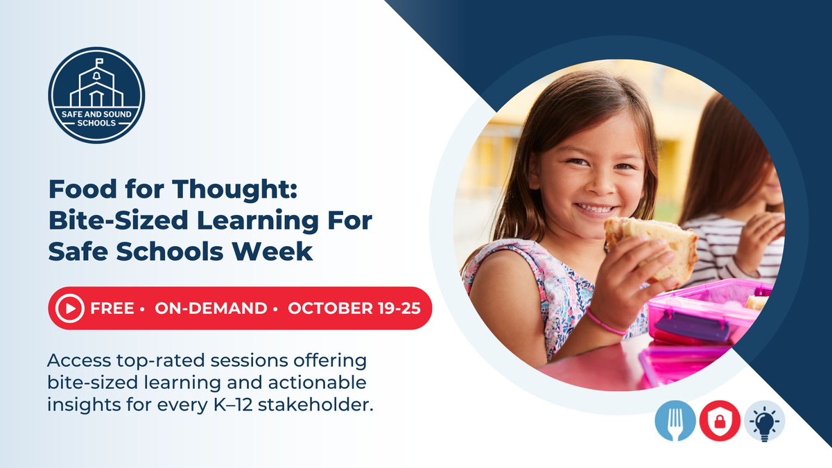 Day 2 of Food for Thought: Bite-Sized Learning for Safe Schools is here!  What’s one insight that’s stuck with you from the sessions so far? Share it below &amp; help others learn too!

Register today &amp; access the library of on-demand learning: bit.ly/4nVT7P5