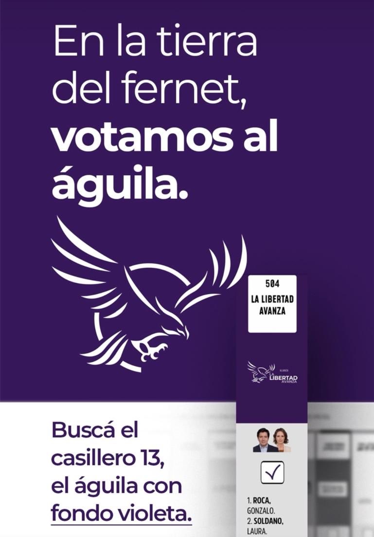 En la tierra del fernet, votamos al águila.

 Vamos Córdoba! 🇦🇷❤️