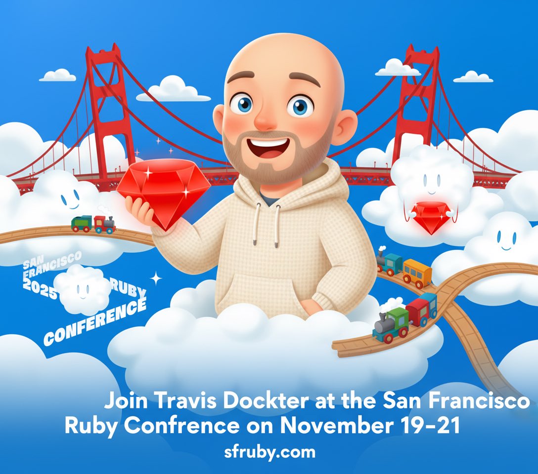 travis_code's tweet image. Damn they got me. @sfrubyconf is going to be so much fun 😆