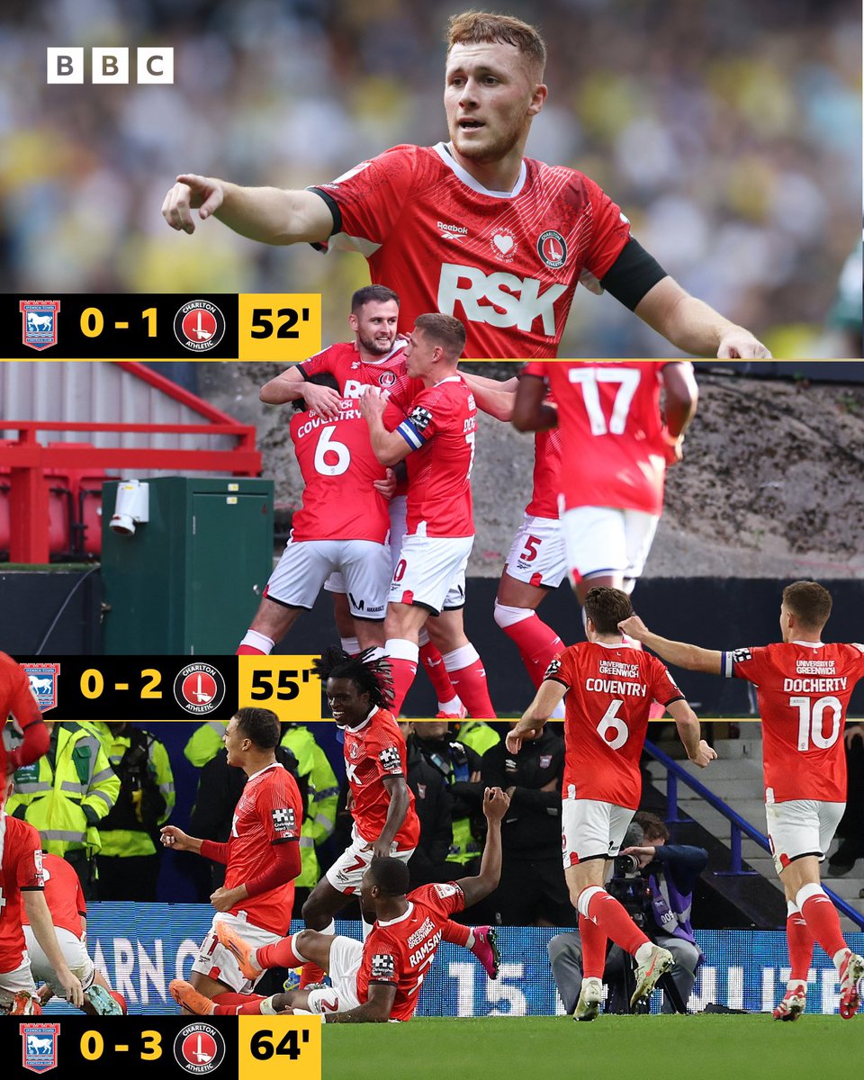 WHAT A SECOND HALF START FOR THE ADDICKS!

<a href="/CAFCofficial/">Charlton Athletic FC</a> score 3 goals in just 12 minutes at Portman Road!!

Carey ⚽️
Gillesphey ⚽️
Leaburn ⚽️