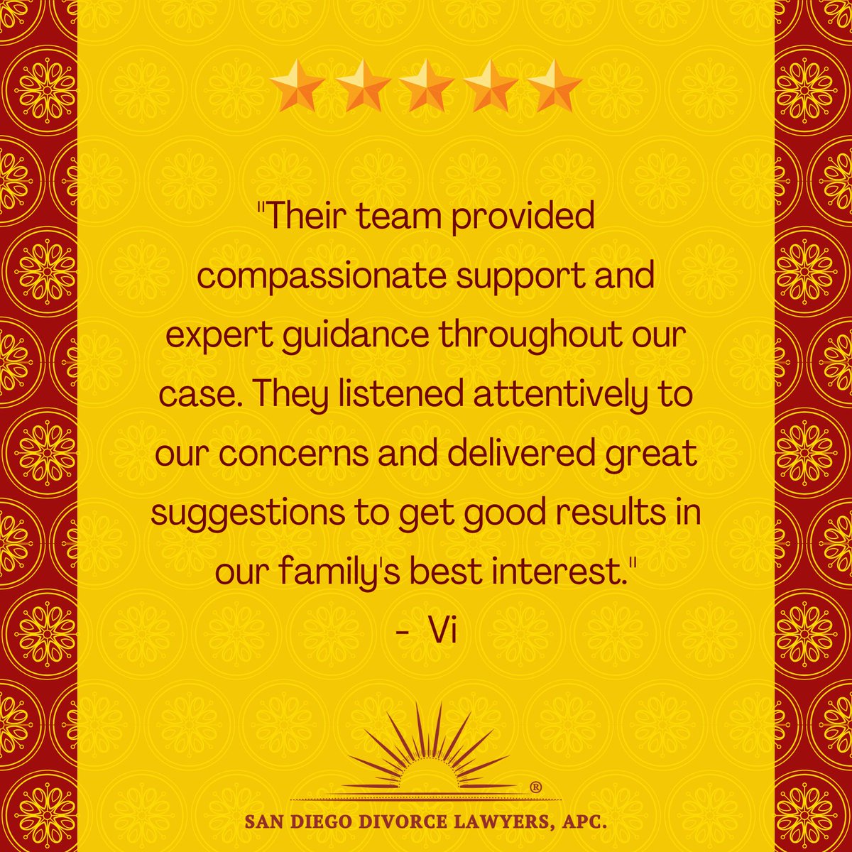 SachdevLegal's tweet image. Disclaimer: This testimonial does not constitute a guarantee, warranty, or prediction regarding the outcome of your legal matter.

#sandiegodivorce #familylaw #divorce #sandiegofamilylaw #sandiegofamilylawattorney #sandiegodivorceattorney #divorceattorney #testimonialtuesday