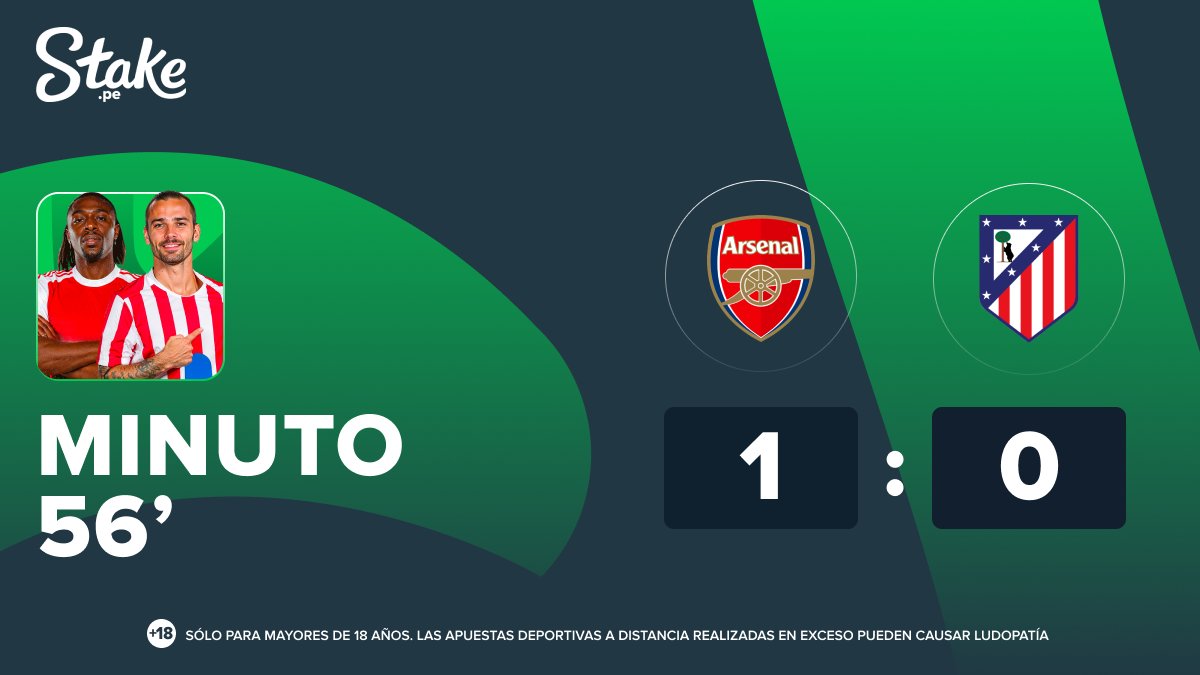 PeruStake's tweet photo. #ARSvsATM por #ChampionsLeague 🏆
GOOOOOL DEL ARSENAL ⚽️
Centro quirúrgico de Declan Rice 🏴 a la cabeza de Gabriel 🇧🇷
Apuesta aquí: https://t.co/Vft0KgelWf https://t.co/wk5WombLnn