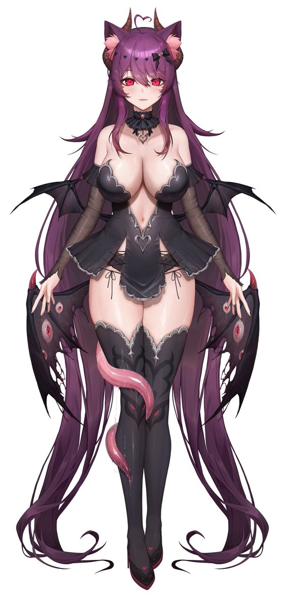 VelvetNoirVT's tweet image. When I designed this back in 2021/2022, I felt so proud! My art has improved so much since, but I’m still happy with the design! 
I’d love to do more vtuber designs in the future
What do you think about my design?