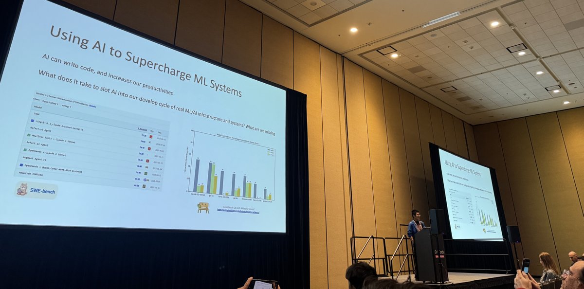 PyTorch's tweet image. Live from the AI Infra Summit, co-located with #PyTorchCon — Tianqi Chen (@nvidia) explores how shared ML foundations can advance interoperability across compilers, libraries, DSLs, and frameworks, while unifying workloads across edge and cloud.
🔗 hubs.la/Q03PBnK00…