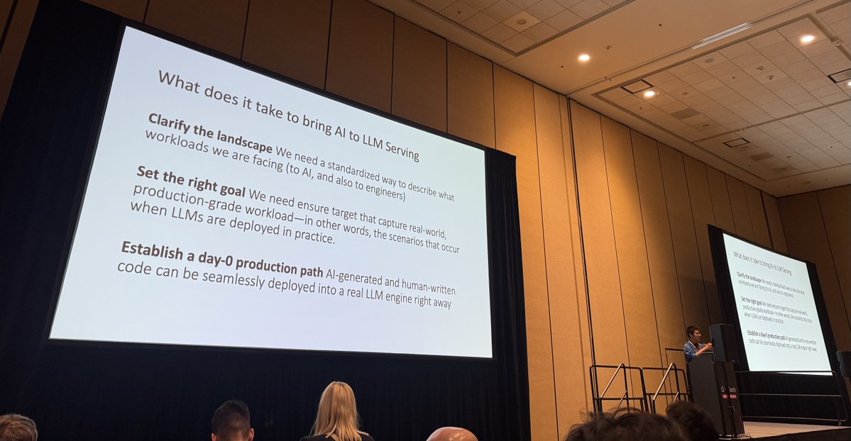 PyTorch's tweet image. Live from the AI Infra Summit, co-located with #PyTorchCon — Tianqi Chen (@nvidia) explores how shared ML foundations can advance interoperability across compilers, libraries, DSLs, and frameworks, while unifying workloads across edge and cloud.
🔗 hubs.la/Q03PBnK00…