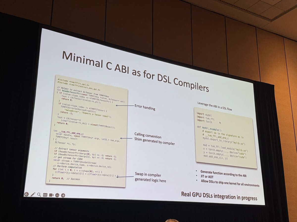 PyTorch's tweet image. Live from the AI Infra Summit, co-located with #PyTorchCon — Tianqi Chen (@nvidia) explores how shared ML foundations can advance interoperability across compilers, libraries, DSLs, and frameworks, while unifying workloads across edge and cloud.
🔗 hubs.la/Q03PBnK00…