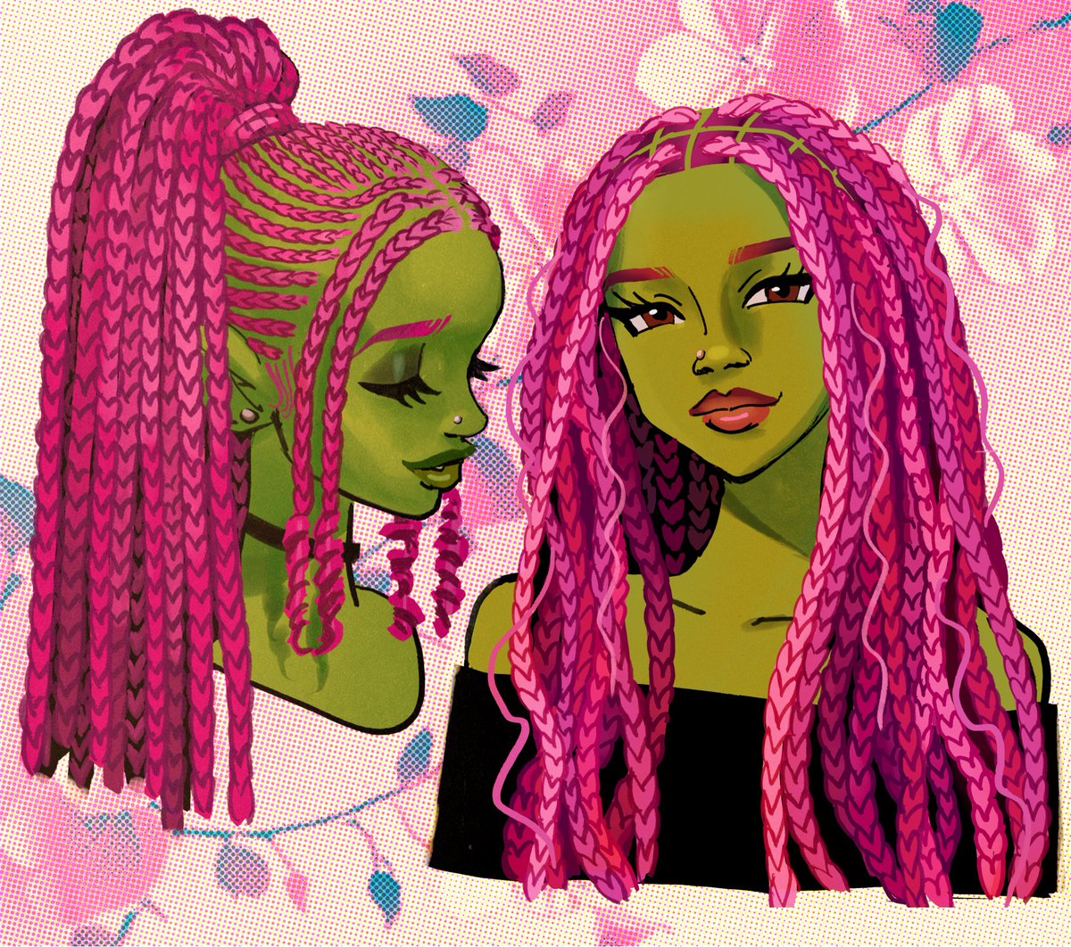 flandrepudding's tweet image. saw some art of braids by @isaiah78th that inspired me to try replicating a similar result with venus 🌷this was surprisingly relaxing and i feel that i learned a lot.