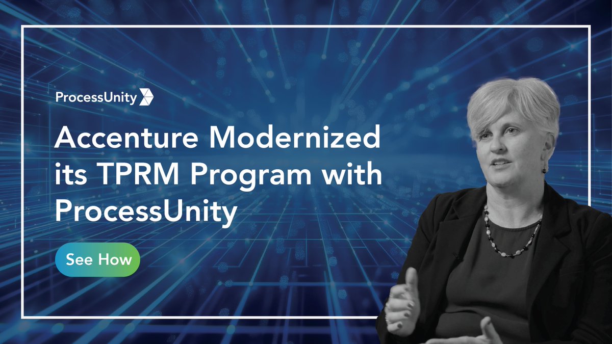 ProcessUnity's tweet image. Silos were holding Accenture’s TPRM program back.
With ProcessUnity, they built a connected, scalable ecosystem for smarter risk decisions.
Watch how they did it: processunity.com/resources/case…
#ThirdPartyRisk #RiskManagement