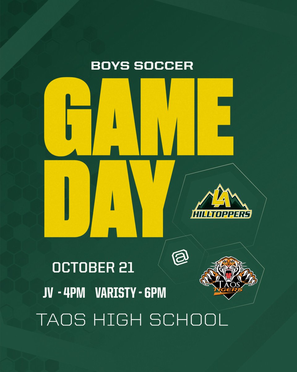 Boys JV and Varsity Soccer are playing in Taos tonight, good luck Toppers!