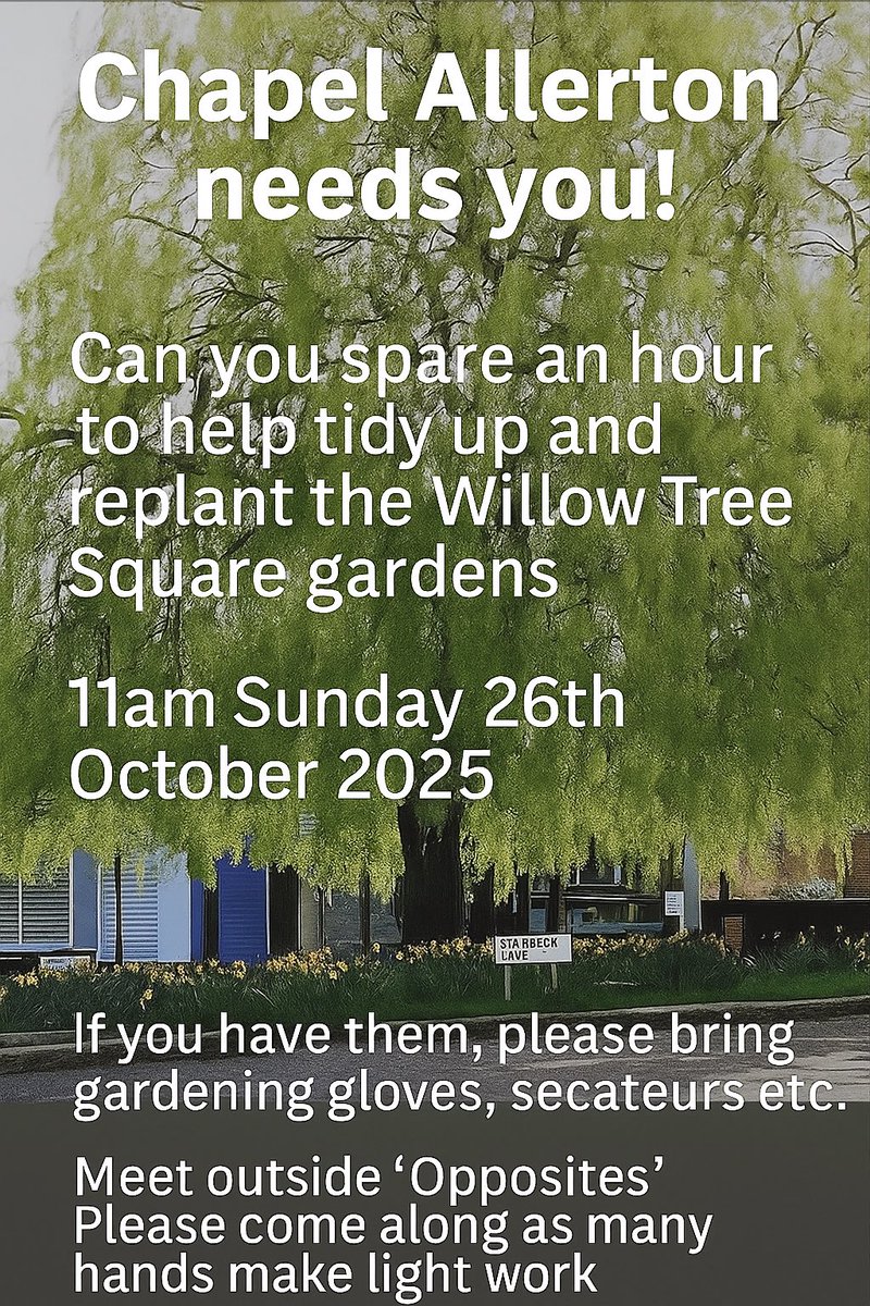 ca_spaces's tweet image. There&apos;s a tidying up of the Willow Tree Square gardens and planting bulbs this Sunday (26th October) at 11am. Please come along and help if you have an hour to spare ⁦@ChapelAToday⁩ ⁦@FGVWinfo⁩ ⁦@CllrJaneDowson⁩
