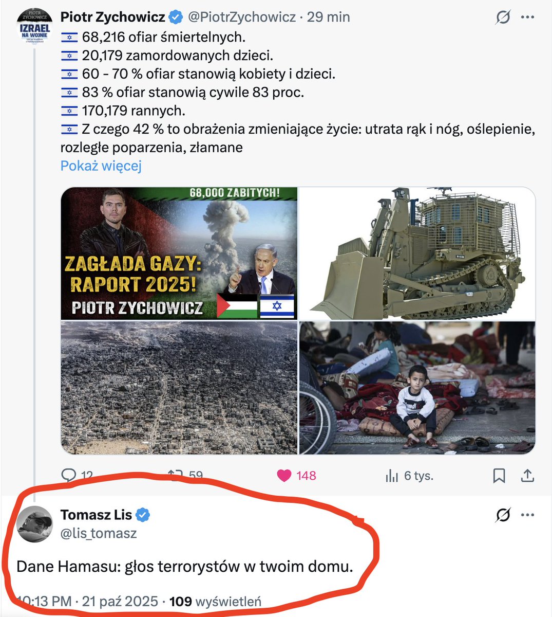 PiotrZychowicz's tweet image. LIST DO TOMASZA LISA @lis_tomasz ‼️
Tomasz Lis, po raz kolejny w nieelegancki sposób skomentował mój wpis o Gazie. Oto moja odpowiedź:
Panie Tomaszu,
wstyd mi za Pana, że takie rzeczy pisze Pan publicznie...
To nie są "dane Hamasu" tylko:
1) dane placówek medycznych w…