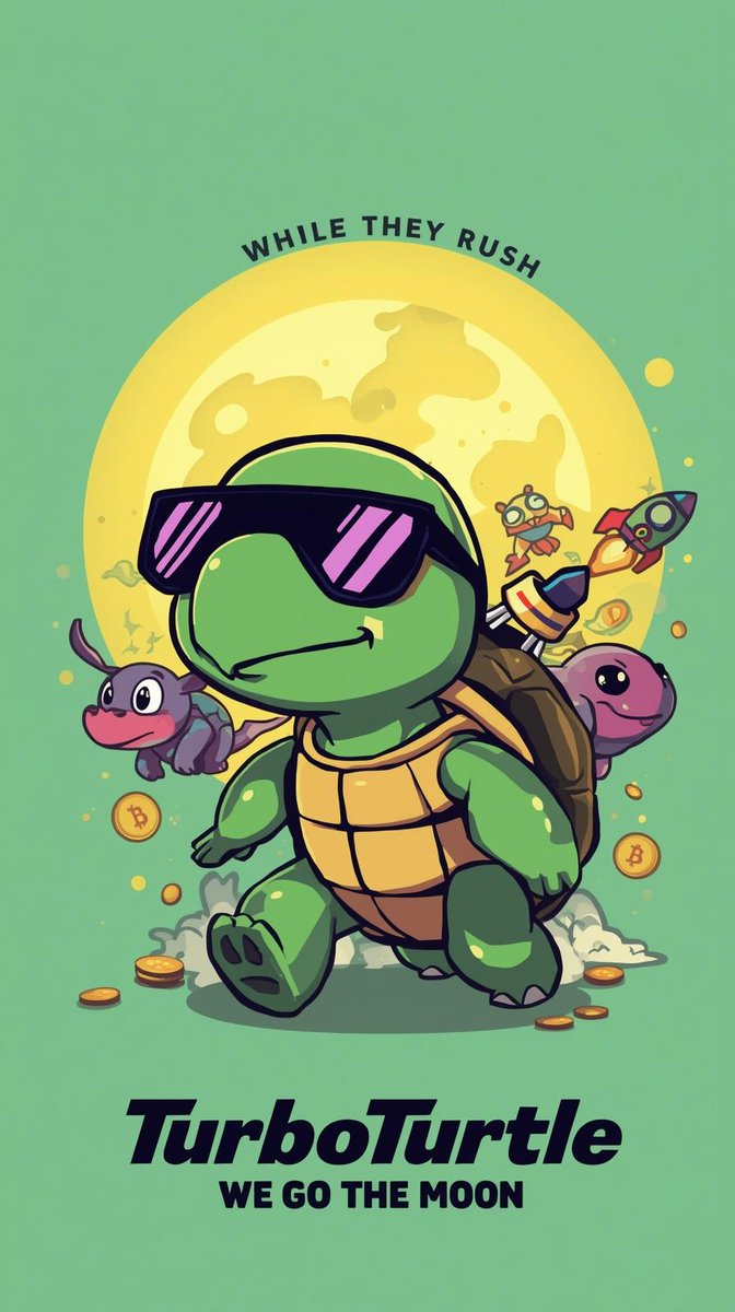 While they rush…
We go to the moon 🐢🚀
Meet TurboTurtle ($TURBO) — the slowest meme, but the fastest grower.

Slow. Steady. Legendary.

#TurboTurtle #TURBO #Memecoin #Crypto #Solana #Pepe #Doge