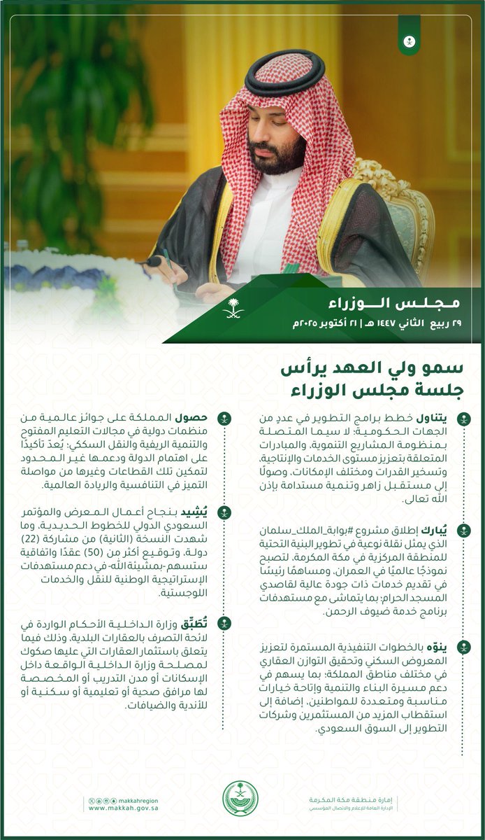 #انفوجرافيك
أبرز ماجاء في جلسة #مجلس_الوزراء 
⬇️