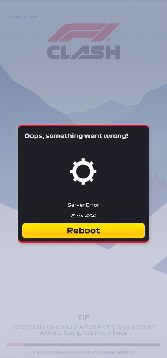subodhthok's tweet photo. @F1ClashGame facing "reboot" issue for last couple of days. any remedy? #STX https://t.co/af9LIFKE8U