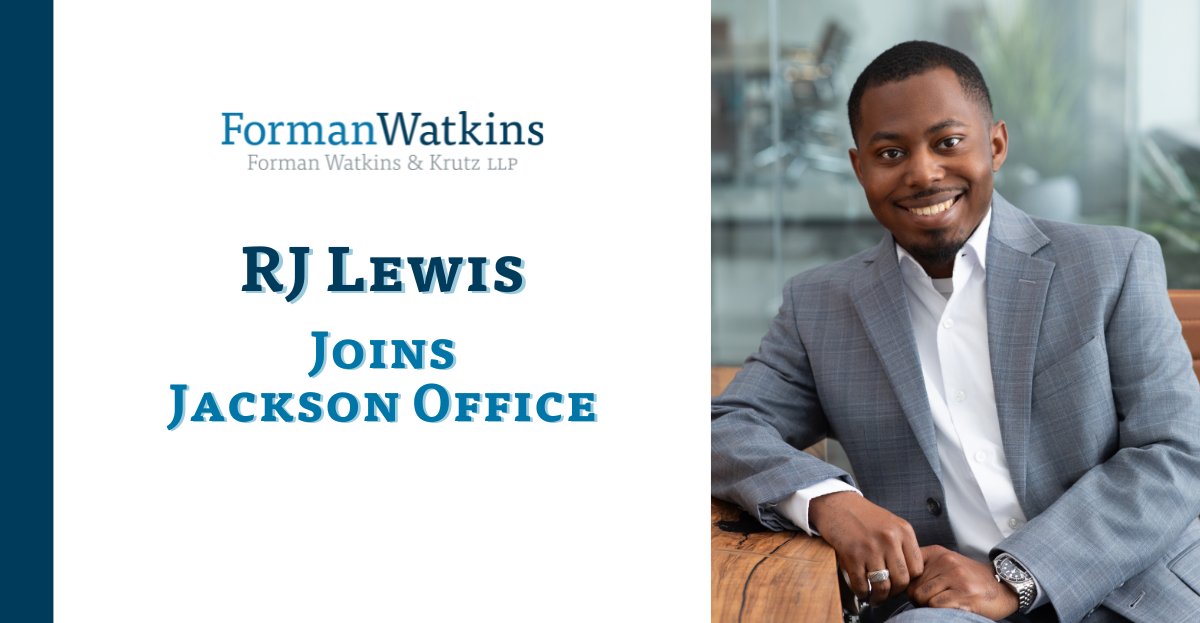 Welcome Erienne Reniajal “RJ” Lewis as an associate in the Jackson office! RJ brings judicial and academic experience and a strong foundation in legal analysis to the FormanWatkins team.

Read more: formanwatkins.com/blog/formanwat…