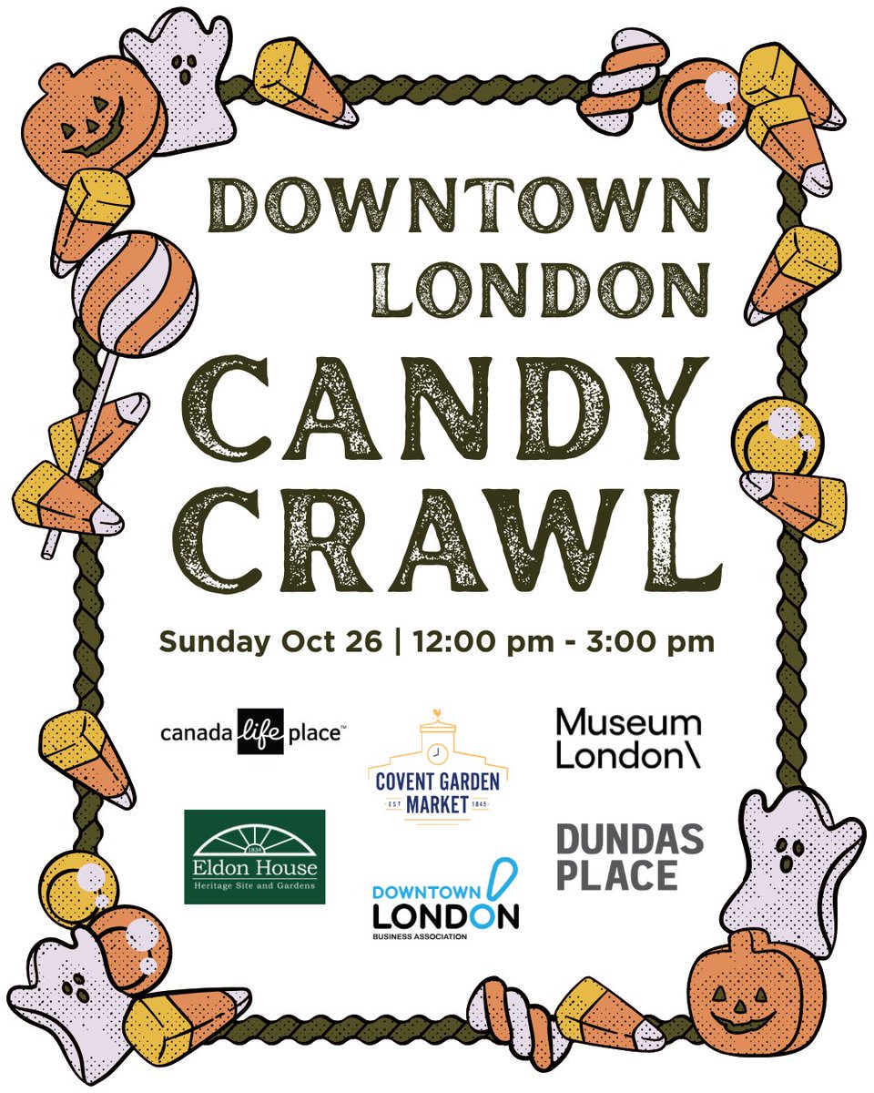 Excited to be participating in the <a href="/Downtown_London/">Downtown London</a> #LDNCandyCrawl this Sunday! We will be handing out candy and LPS swag  outside of our <a href="/lpsmediaoffice/">London Police Service ON</a> Foot Patrol Office at 183 Dundas St!   
👻 🎃 🍬