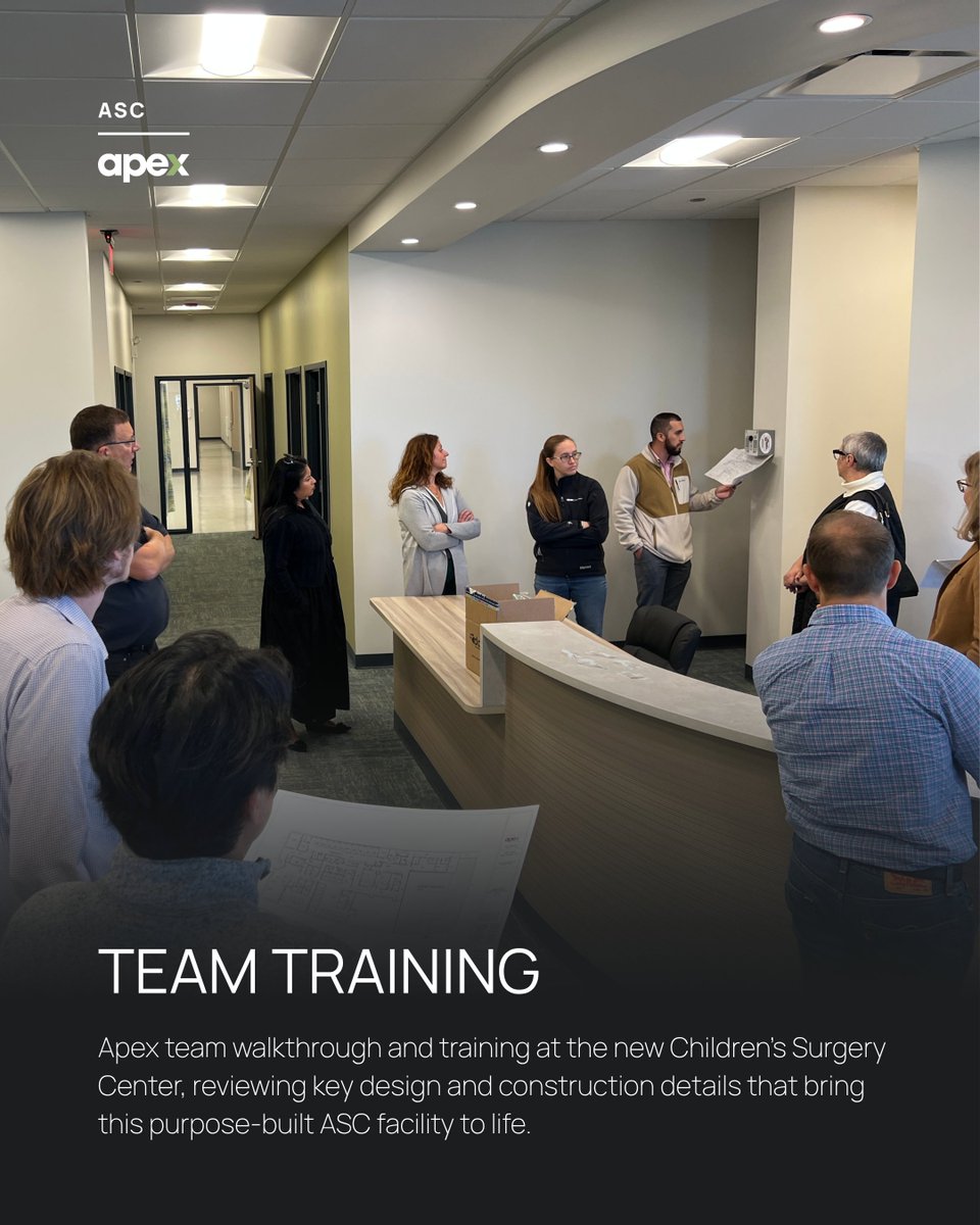 APEXDB's tweet image. Our team held an onsite training at the new Children’s Surgery Center — Illinois’ first dental ambulatory surgery center. This 16,000 sq. ft. facility was purpose-built for young patients and those with special needs.

#Apex #HealthcareDesign #DentalFacilityDesign #ASC