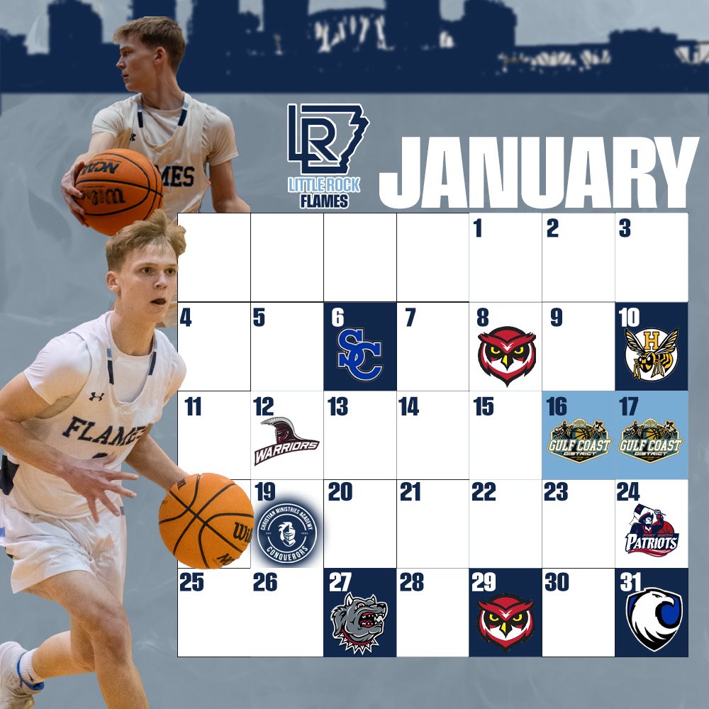 The next 6 months look pretty good 👌🏻🏀🔥

#LITFlames #BecauseItsLittleRock #HomeschoolHoops #calendar #schedule  🗓️✅🏀🔥