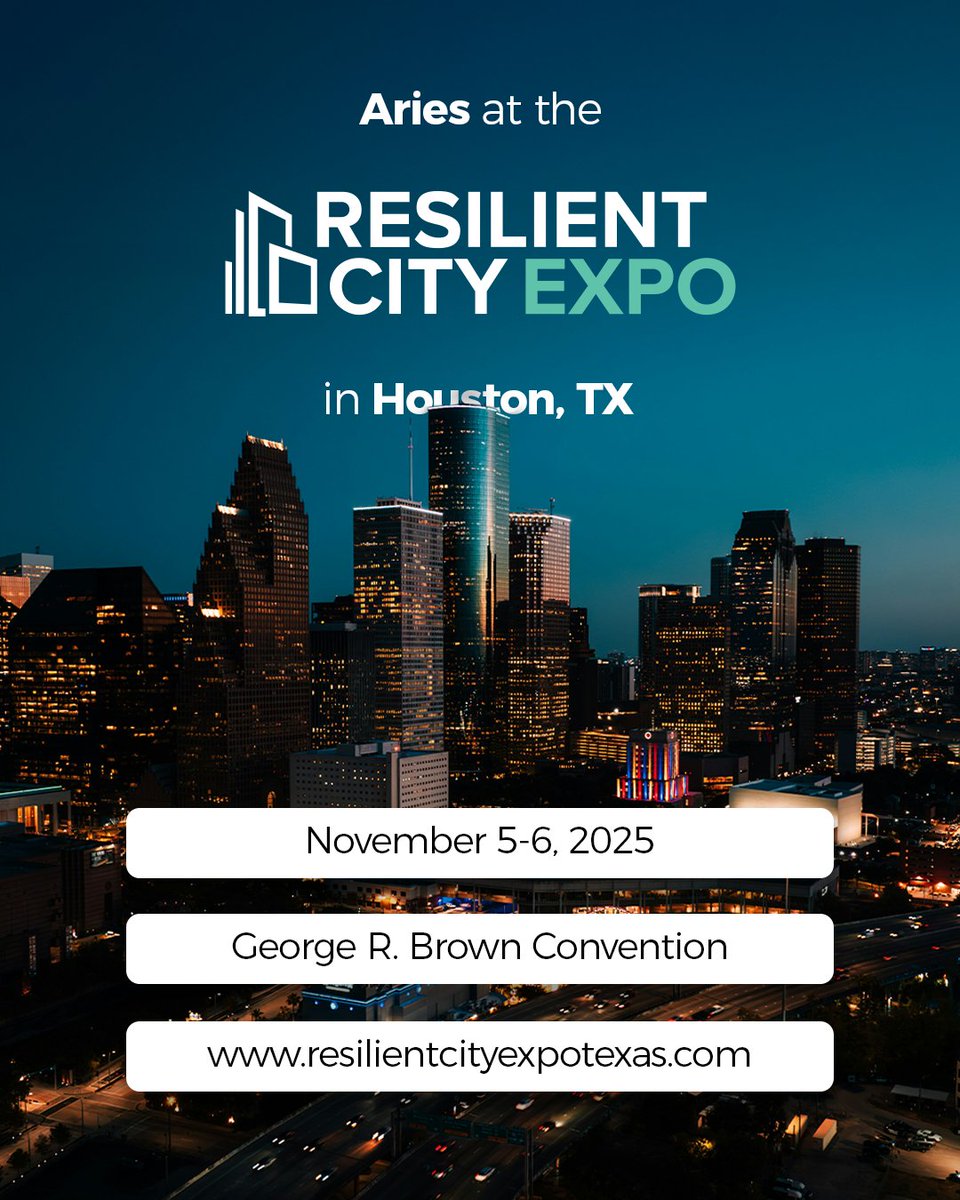 AriesBuildings's tweet image. We’re excited to be part of the Resilient City Expo, the global event focused on building stronger, smarter cities.

Join us Nov 5–6, 2025 at the George R. Brown Convention Center in Houston, TX.

Learn more: resilientcityexpotexas.com

#ResilientCityExpo2025 #GoModular #Aries
