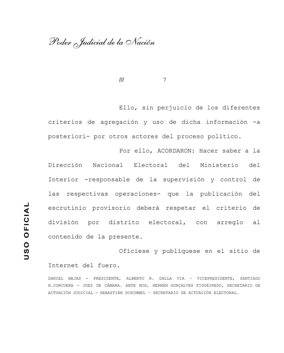 sofiacaram's tweet photo. 🔴 Revés para el Gobierno: La justicia electoral le acaba de desarticular a LLA la maniobra que buscaba manipular el escrutinio provisorio. 
Deberán mostrar los datos POR DISTRITO y no a nivel nacional. https://t.co/gG1KhOe4GR