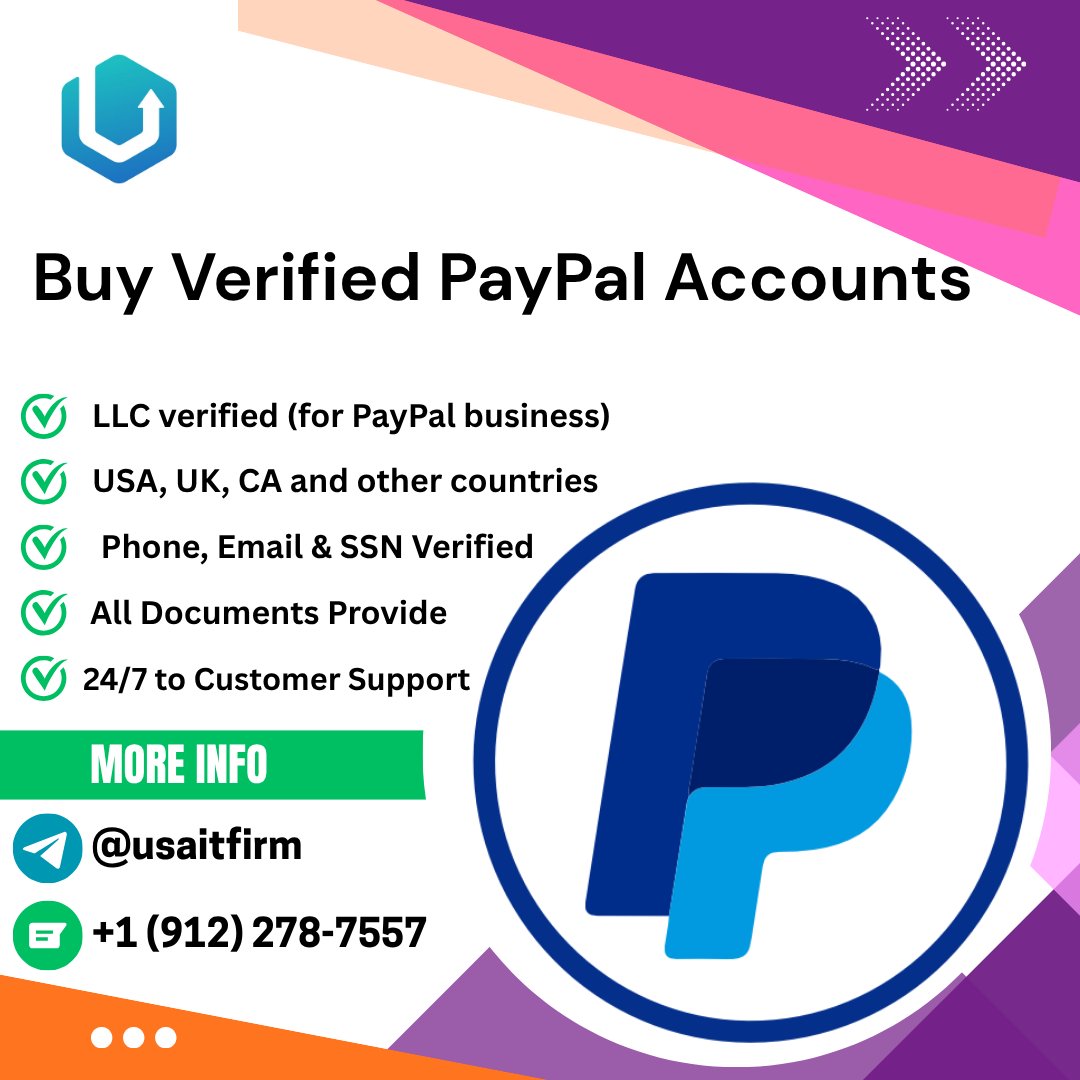 Buy Verified PayPal Accounts
#patlama #PayPalAccounts #BuyPayPal #BTC #PayPal

❖ Date of Birth used
❖ Phone verified
❖ Email Verified
❖ SSN Verified
❖ BTC Enabled
❖ Card Verified
❖ Bank Verified

usaitfirm.com/product/buy-ve…