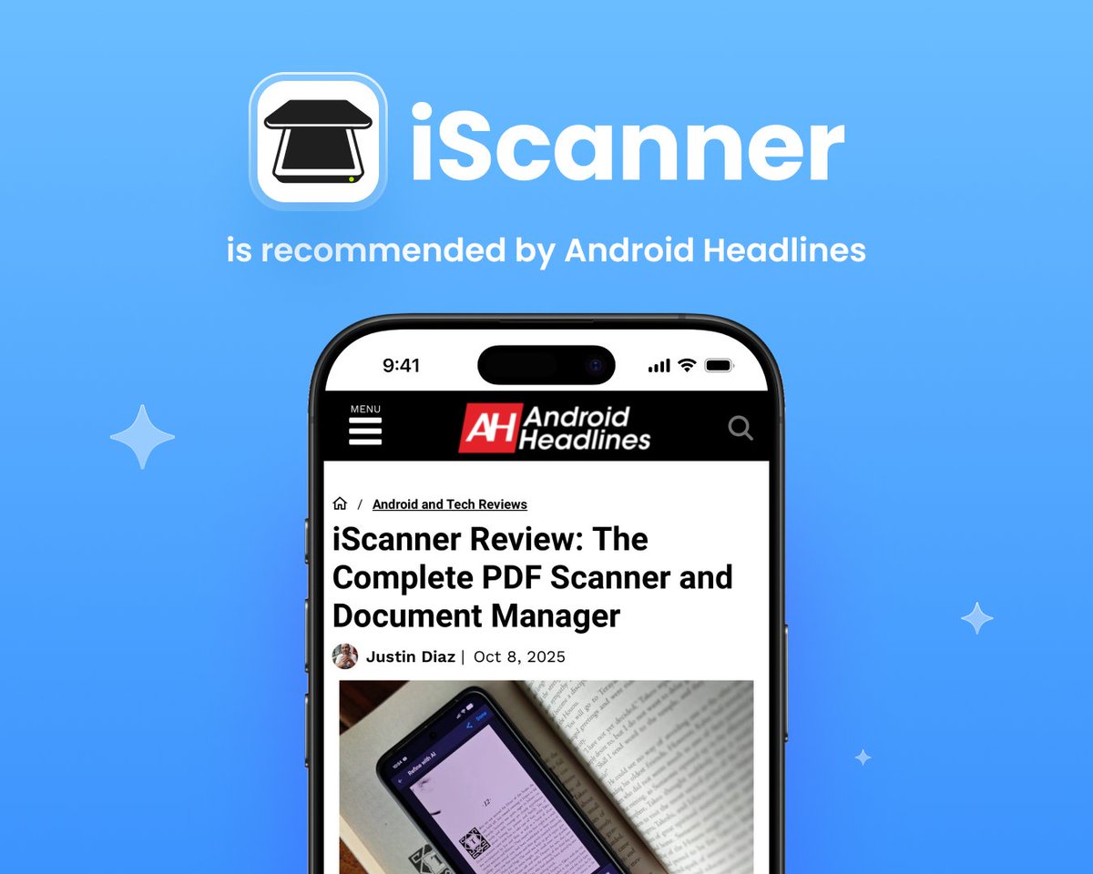 We’re thrilled to share a new <a href="/iscannerapp/">iScanner for iPhone and Android</a> review from <a href="/Androidheadline/">Androidheadline</a>!

“I will probably never use another scanner app after using iScanner,” said the author of the article, calling iScanner “the complete PDF scanner and document manager.”

Read more:
androidheadlines.com/2025/10/iscann…