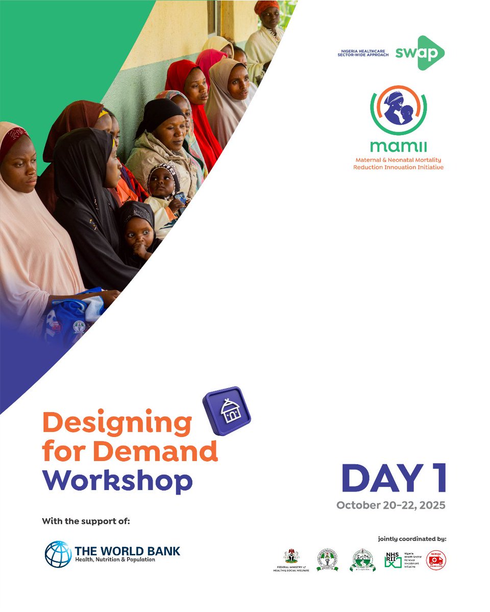 SWApGov's tweet photo. Nigeria Advances Innovation in Maternal and Neonatal Health Through Design for Demand Workshop

Nigeria is further advancing the ongoing maternal and neonatal health reform through a Design for Demand Workshop, convening frontline demand creation teams and partners from five states: Kebbi, Kaduna, Kano, Bauchi, and Borno States.

What sets this gathering apart is its alignment with the MAMII (Maternal and Neonatal Health Acceleration in Impacted Interventions) strategy—a Sector-Wide Approach (SWAp) that unites federal institutions and state governments in co-creating solutions that are community-focused and impact-driven.

This workshop applies a Human-Centred Design (HCD) lens to deepen and optimize the MAMII framework, particularly the community engagement pillar. Using a “pathways methodology,” the workshop organizes service delivery around the unique vulnerabilities of women ensuring that the most at-risk populations receive bespoke, life-saving interventions delivered in culturally acceptable and effective bundles.

By translating empathy into action, MAMII continues to demonstrate how SWAp principles can accelerate real, measurable improvements in maternal and newborn health outcomes across Nigeria. This convening is led by the Federal Ministry of Health and Social Welfare through the SWAP Coordination Office with the support of the World Bank Group.

Innovative demand creation initiatives were showcased by UNICEF Nigeria, CCSI, Pathfinder, Society for Family Health, and NOI Polls.
@muhammadpate @Fmohnigeria @MuntaqaSadiq