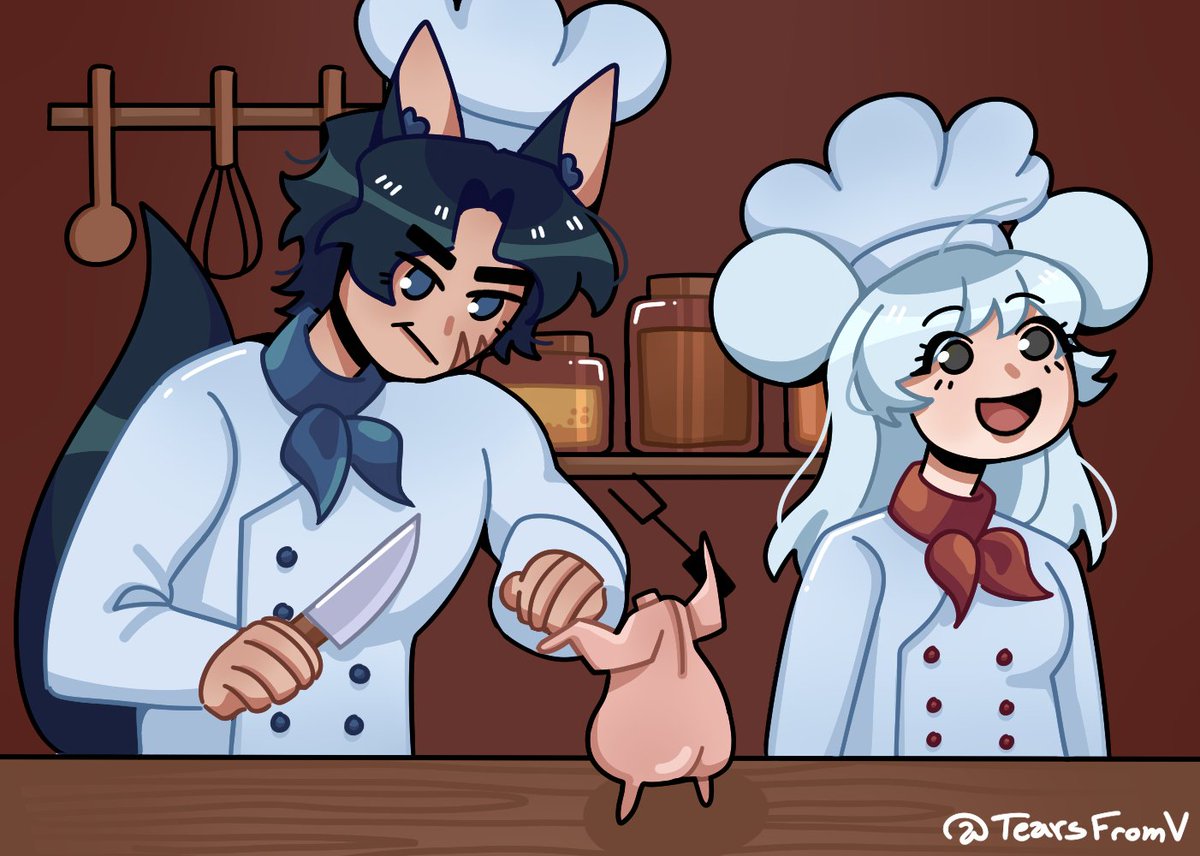 Que lindo que es jugar Overcooked lpm (Casi se matan)
.
Con <a href="/Drift007_/">Drift</a> 💙
.
#Drawing #DigitalDrawing #Oc #TearsFromV #Overcooked2 #Fanart #ClipStudio #