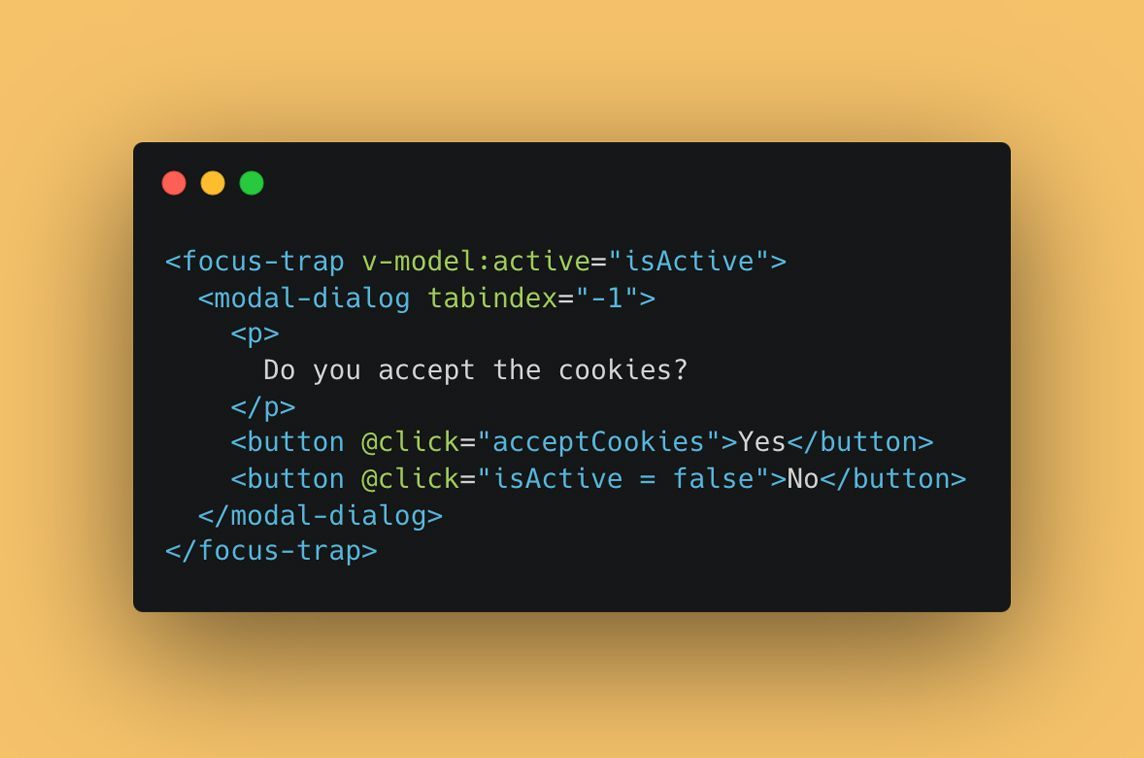 MadeWithVueJS's tweet image. Trap the focus within a DOM element with focus-trap-vue 👀 - madewithvuejs.com/focus-trap-vue