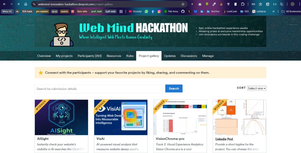 iamharisahsan's tweet image. 🎉 WebMind Innovation Hackathon on @devpost  Concluded 🪄
What an incredible journey!
After winning and participating in numerous hackathons, we hosted our first international hackathon, and honestly, the experience was exceptional.
@ihassan413