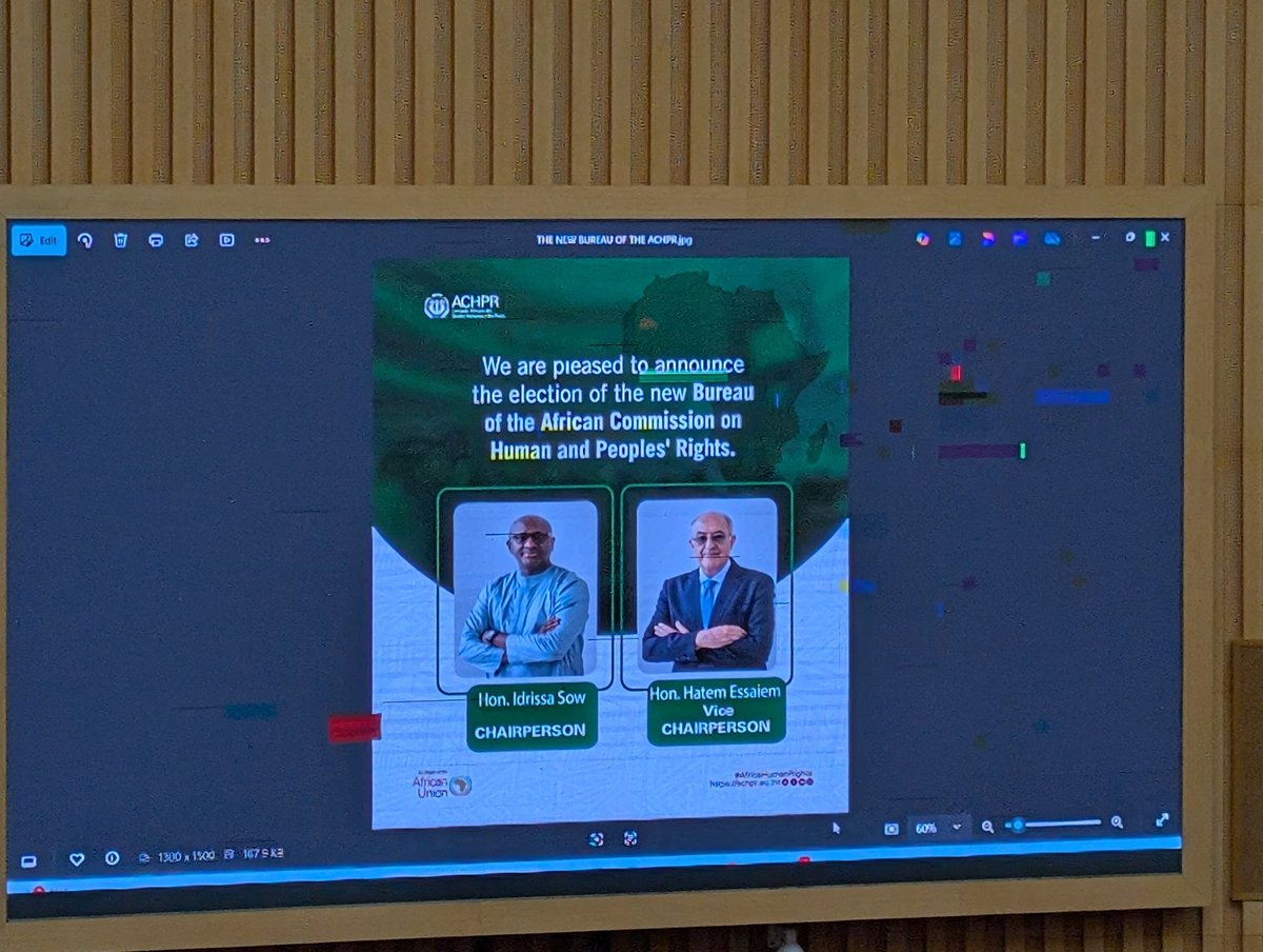Félicitations aux Commissaires Sow 🇸🇳 et Essaiem 🇹🇳 pour leurs élections respectives aux postes de président et vice-président de la Commission africaine des droits de l'homme et des peuples <a href="/achpr_cadhp/">African Commission on Human and Peoples' Rights</a> <a href="/ISHR_fr/">ISHR en français</a>