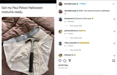 <a href="/ThePatriotOasis/">The Patriot Oasis™</a> The man who MOCKED the attempted assassination of Paul Pelosi has been IDENTIFIED as <a href="/DonaldJTrumpJr/">Donald Trump Jr.</a> 

He’s allegedly an Executive Vice President of The Trump Organization. You know what to do X, make him more Famous!