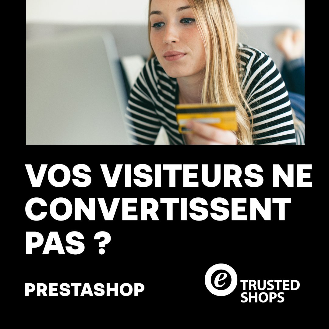 PrestaShop's tweet image. Le manque de confiance : l’ennemi n°1 de votre e-commerce.
Avec @trustedshops, rassurez à chaque étape : avis authentiques, marque de confiance, protection acheteur.
Résultat : plus de conversions, des paniers plus élevés et des clients qui reviennent ▶︎ bit.ly/4o346Gw