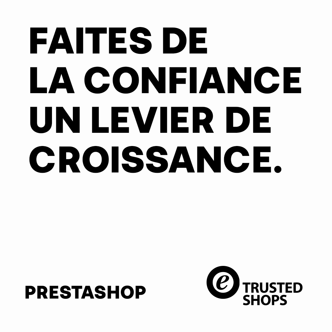 PrestaShop's tweet image. Le manque de confiance : l’ennemi n°1 de votre e-commerce.
Avec @trustedshops, rassurez à chaque étape : avis authentiques, marque de confiance, protection acheteur.
Résultat : plus de conversions, des paniers plus élevés et des clients qui reviennent ▶︎ bit.ly/4o346Gw