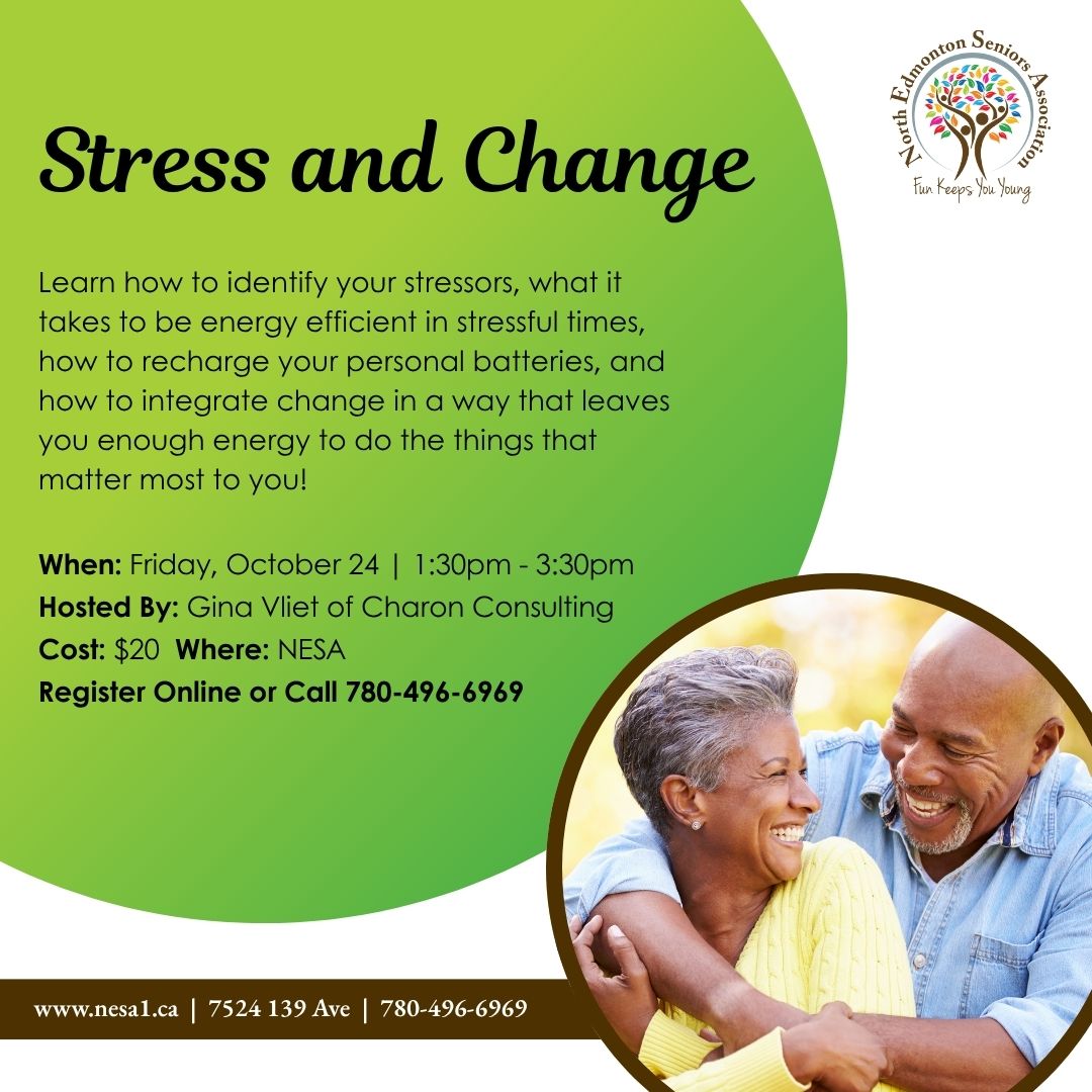 💭 Feeling stretched thin or drained? Join Gina Vliet for an energizing presentation on managing stress, recharging your energy, and staying balanced through change so you can focus on what matters most.

👉 Register online ow.ly/CWpR50XfJ21 or call 780-496-6969