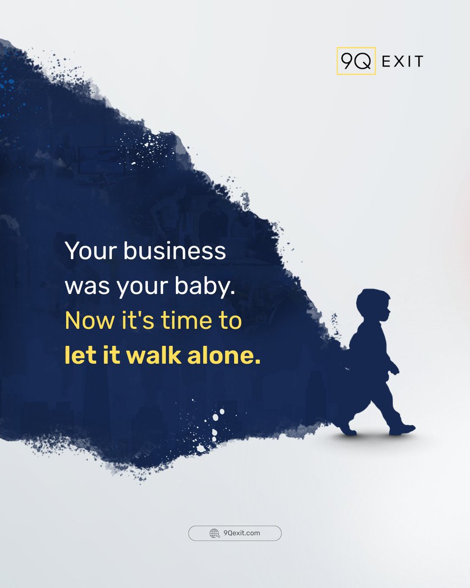 9Qexit's tweet image. Your business was your baby. Now it&apos;s time to let it walk alone. 👶➡️🚶

The hardest part of being a founder? Knowing when to let go.

Trust the process. Trust yourself. ✨

#lettinggo #businessexit #founder