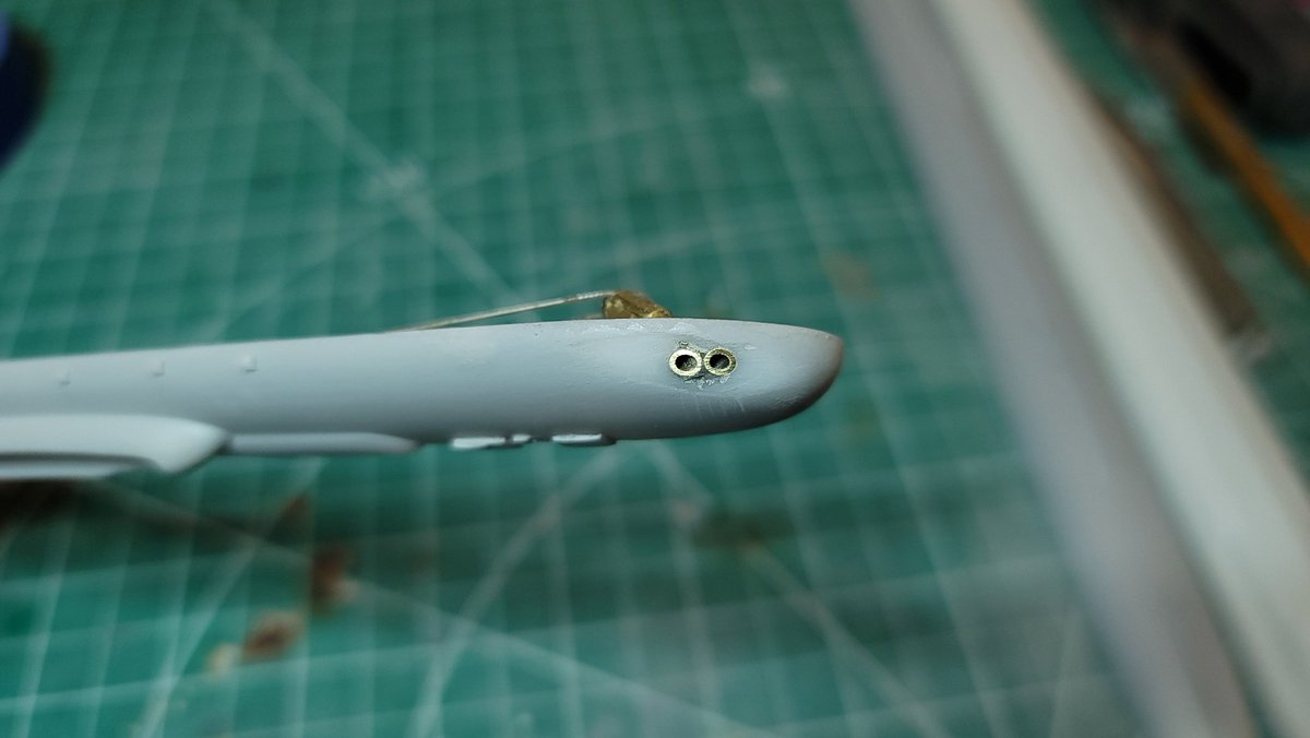CStarships's tweet photo. 1/650 Excelsior secondary hull pennant spotlight. Sourced from the nacelles using brass tubing sanded flush to the surface. 9v 3mm LED.
#startrek #starship #electronics #scalemodel #lighting #thesearchforspock #excelsior #excelsiorclass #spotlights #scalelighting https://t.co/GeMLhoeKo3
